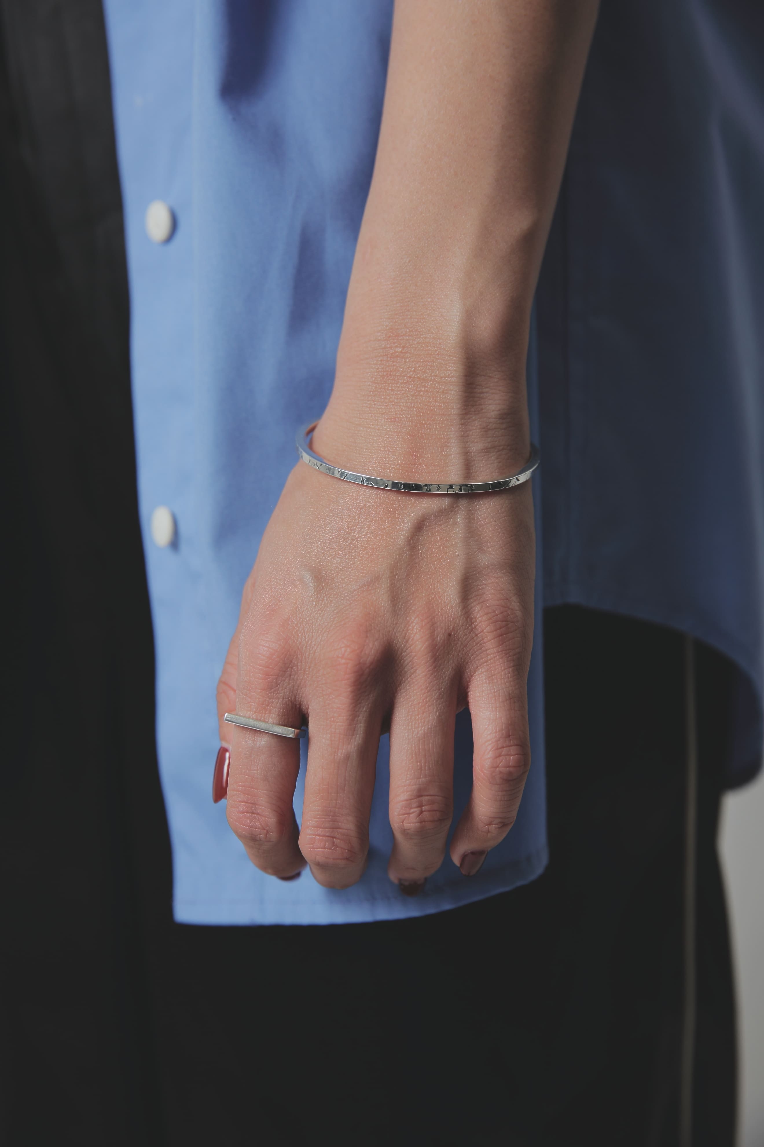 シルバー925 バングル|いぶし加工あり|24-B-014