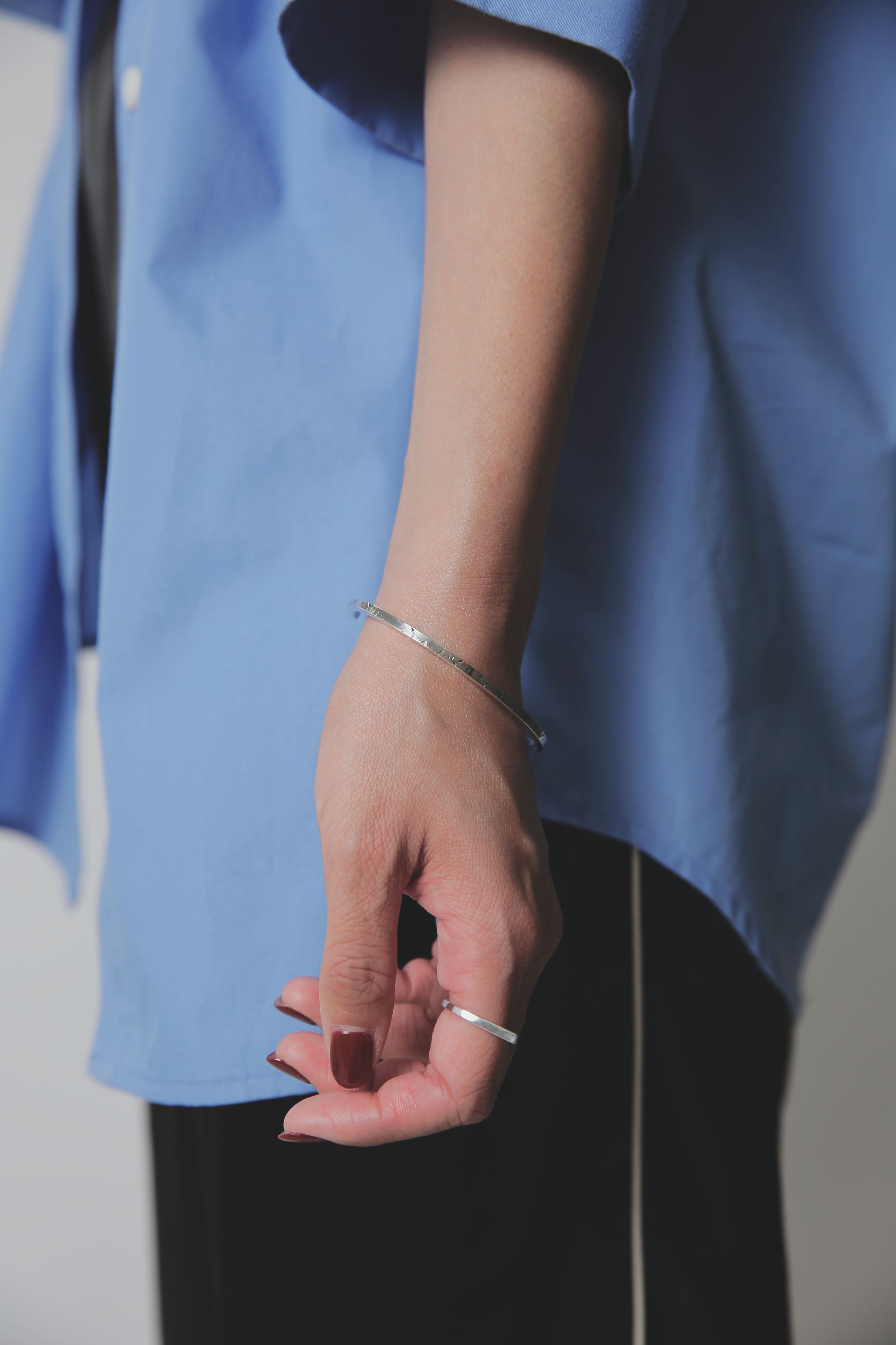 シルバー925 バングル|いぶし加工あり|24-B-014