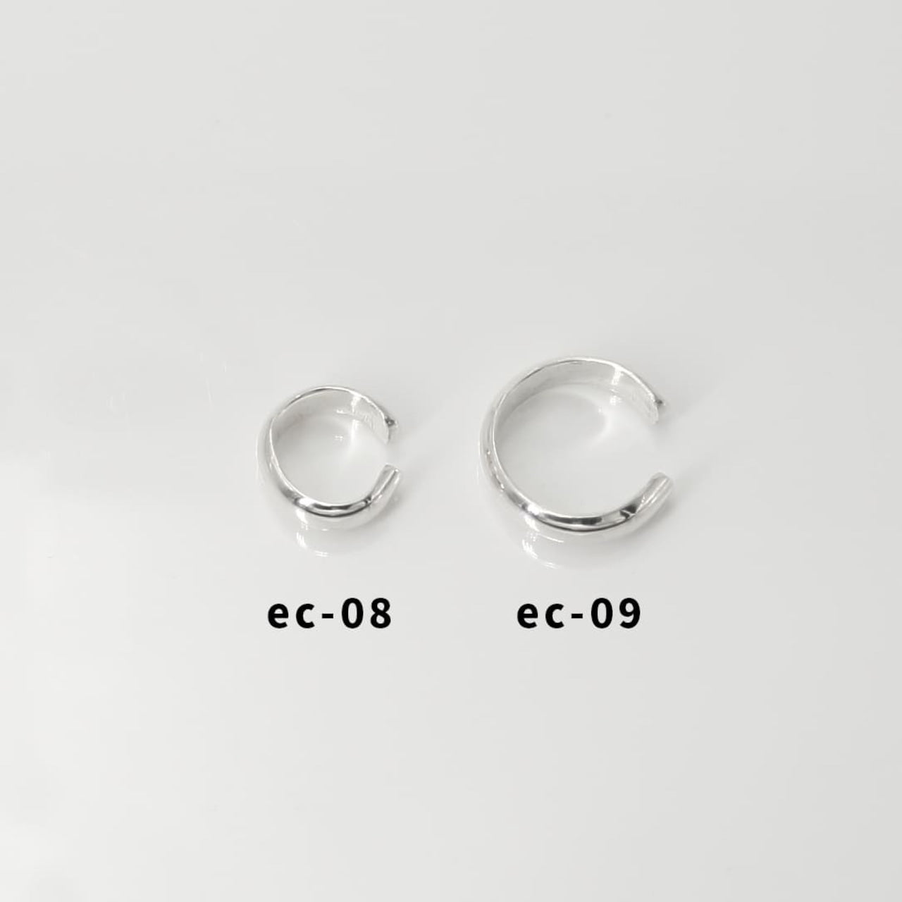 シンプルなシルバーリングのペア、ec-08とec-09の商品画像