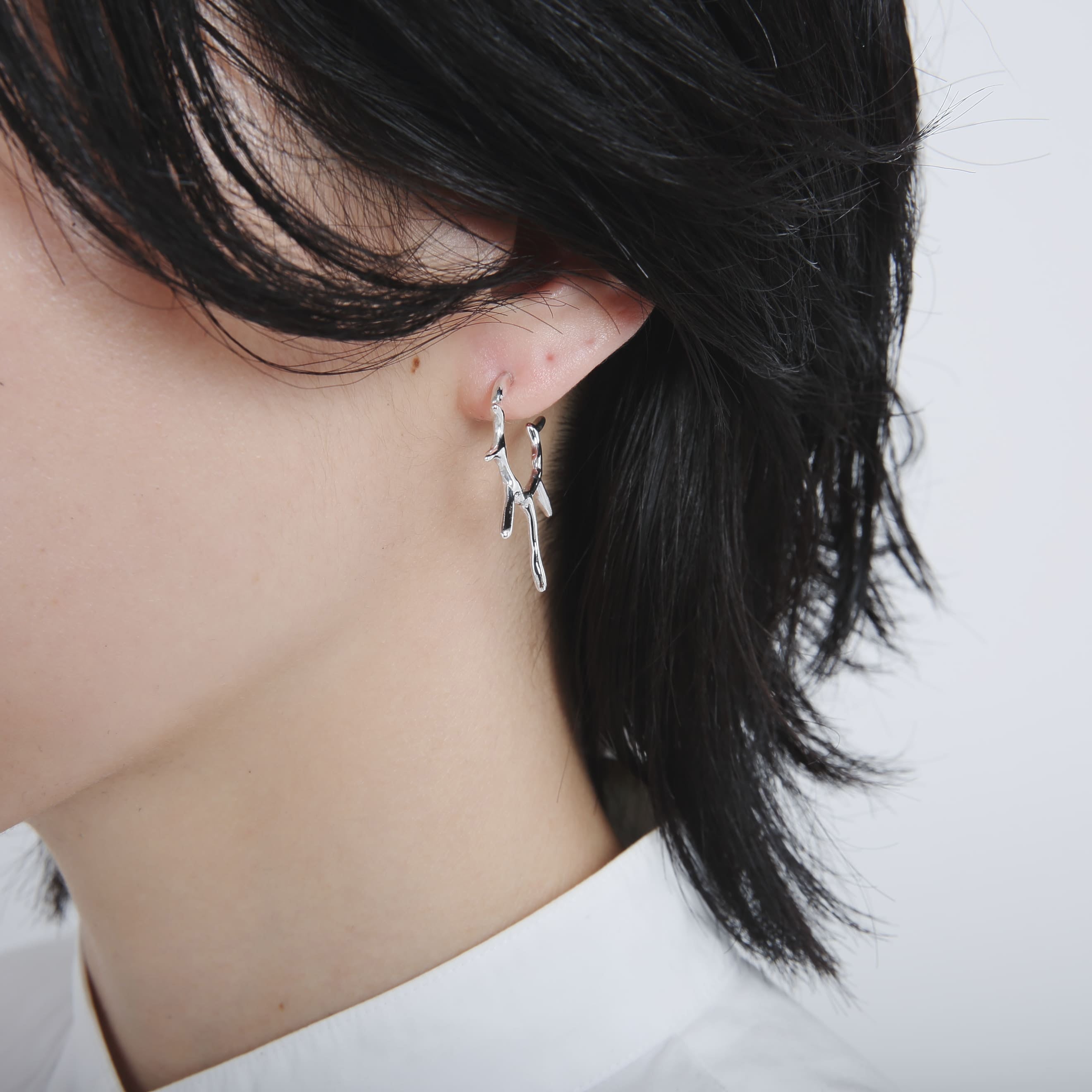 ピアス eee シルバーピアス・イヤーカフ｜シルバー925 ピアス | 7mm角 | 23-E-025