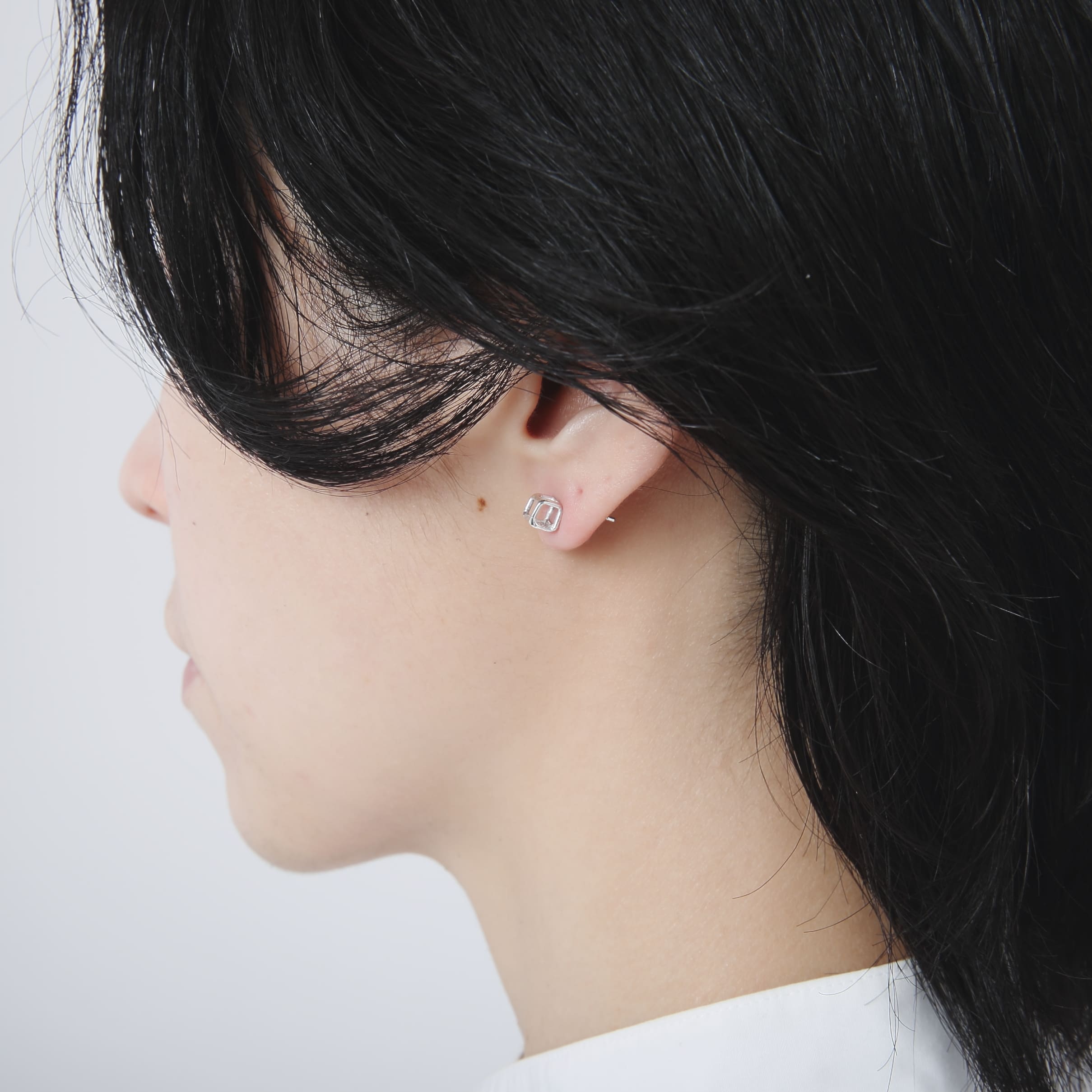 シルバーピアス・イヤーカフ｜シルバー925 ピアス | 5mm角 | 23-E-022