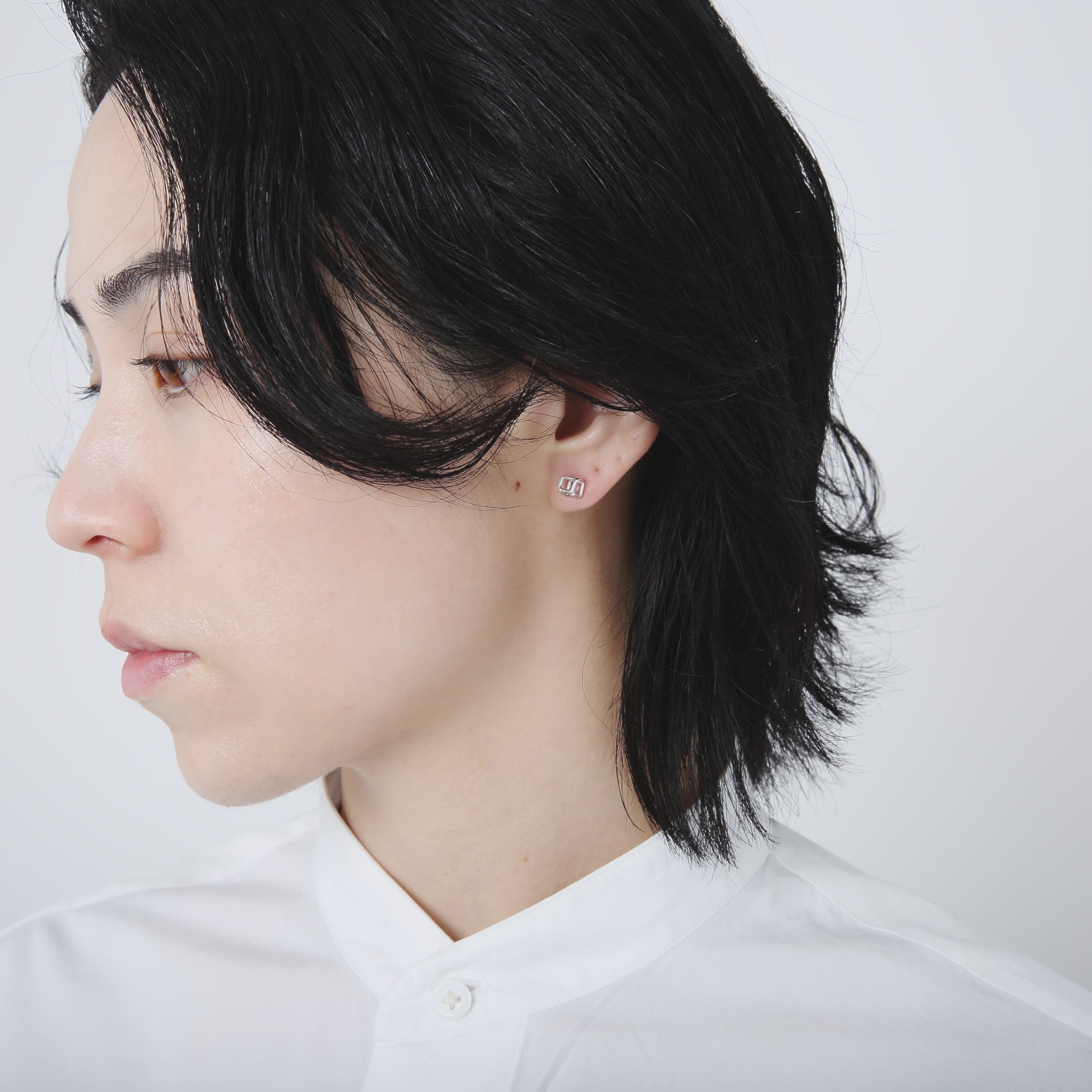 シルバーピアス・イヤーカフ｜シルバー925 ピアス | 5mm角 | 23-E-022